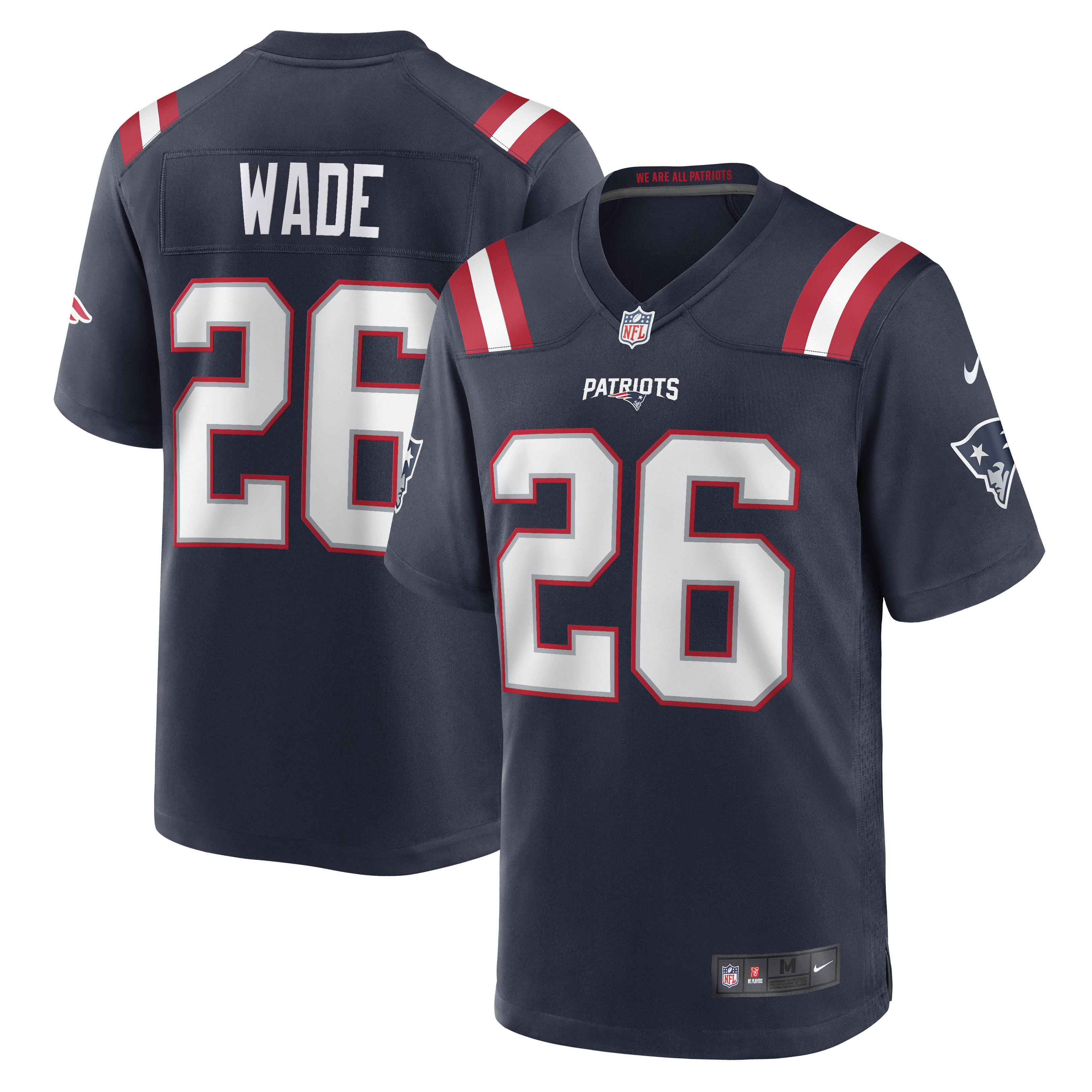 Men’s New England Patriots Shaun Wade Navy Game Jersey