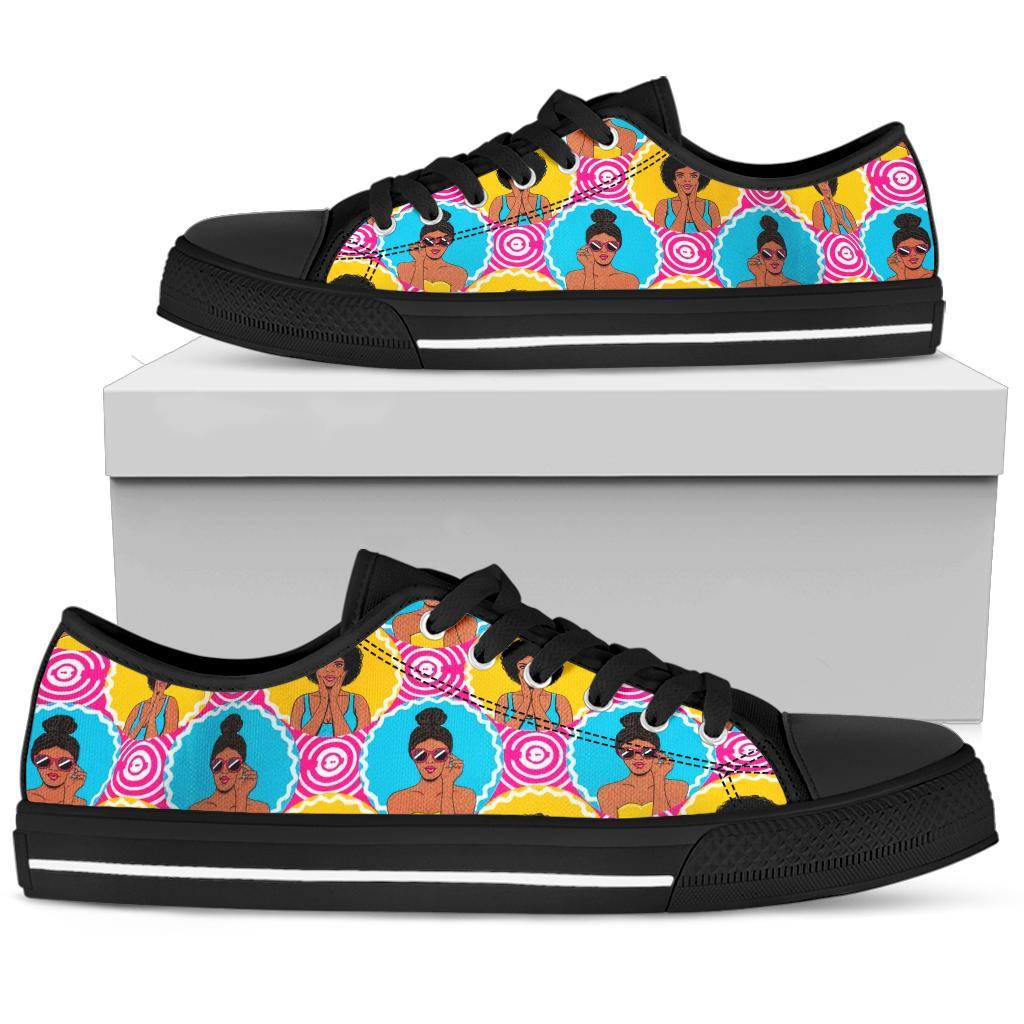 African American Girls Retro Low Top Shoes 06746