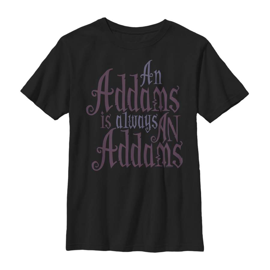 Addams Family Boy’s Always An Addams Motto  T Shirt