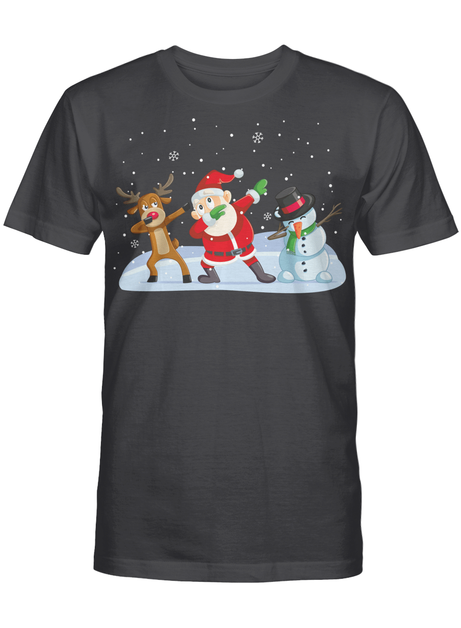 AmazeStyleZ Santa’s Reindeer, Ugly Christmas Sweater, Christmas Gift Ideas, Christmas Tree Santa Claus Reindeer Snowman Dabbing Xmas Christmas Long Sleeve T-Shirt