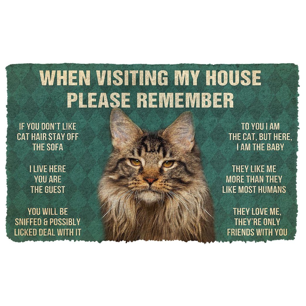 Gearhumans  GearHuman 3D Please Remember Maine Coon Cat House Rules Doormat