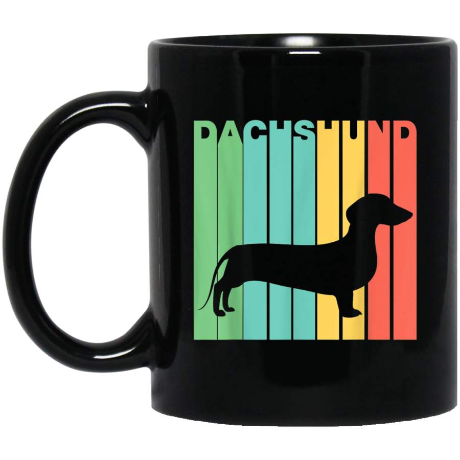 Vintage 1970s Style Dachshund Silhouette Dog Owner Mug