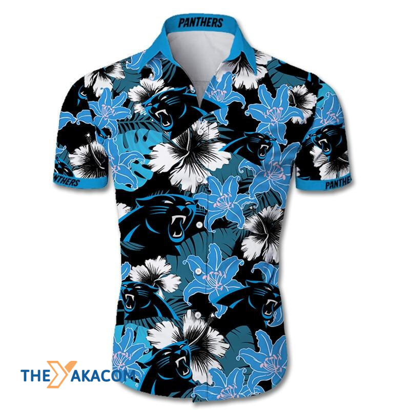 Carolina Panthers Nfl Team Gift For Fan Tropical Flower Short Sleeve Hawaii Shirt Ha42371