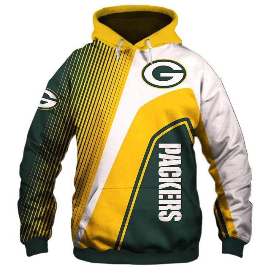 Green Bay Packers Zip Hoodie 3D Style1518 All Over Printed