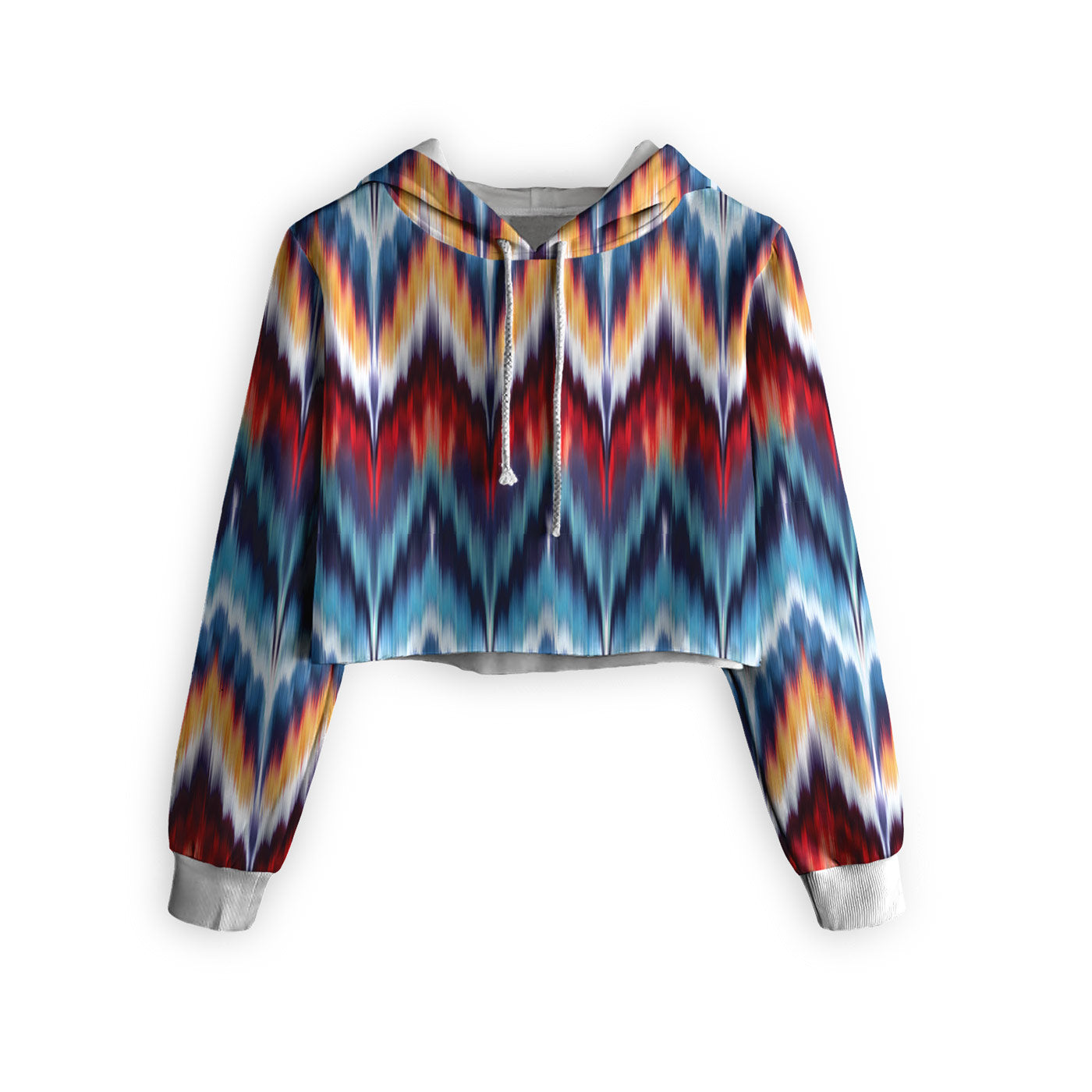 Abstract Ethnic Cropped Hoodie