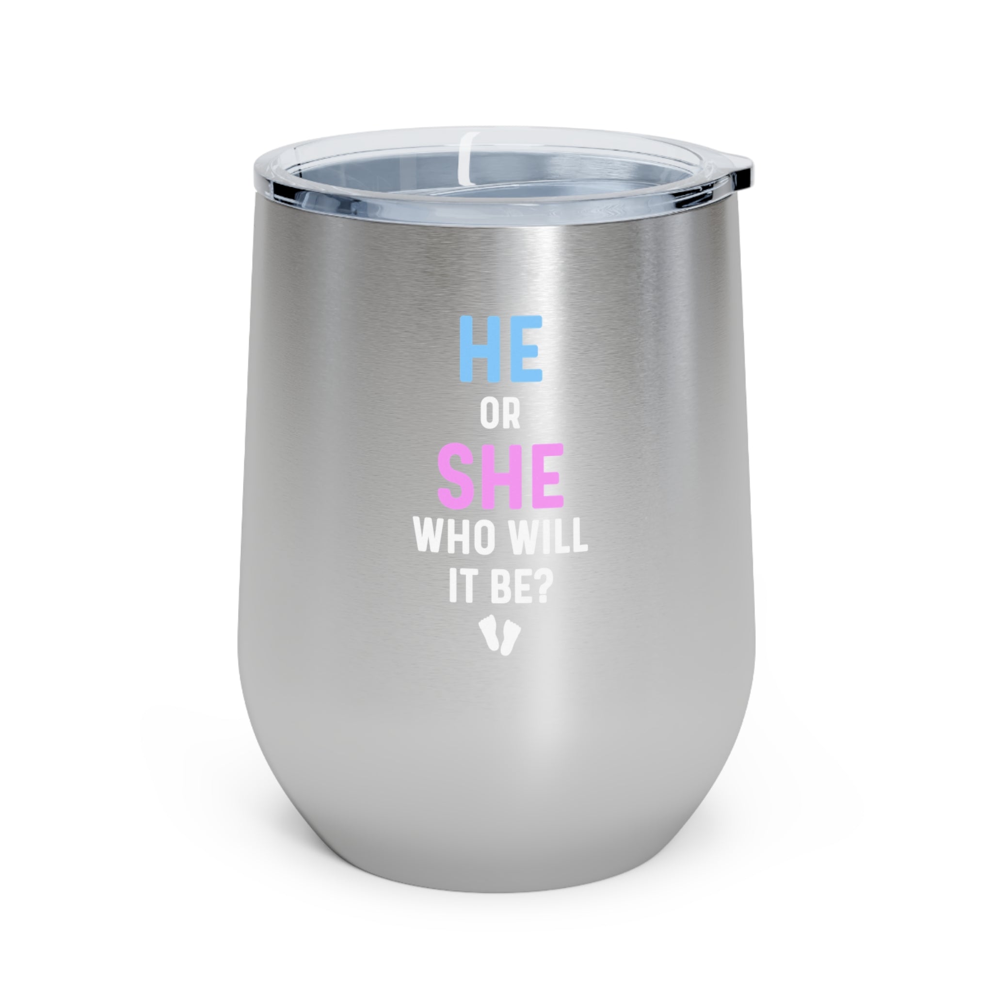 He Or She Who Will It Be Gender Reveal Shirt 12Oz Insulated Wine Tumbler