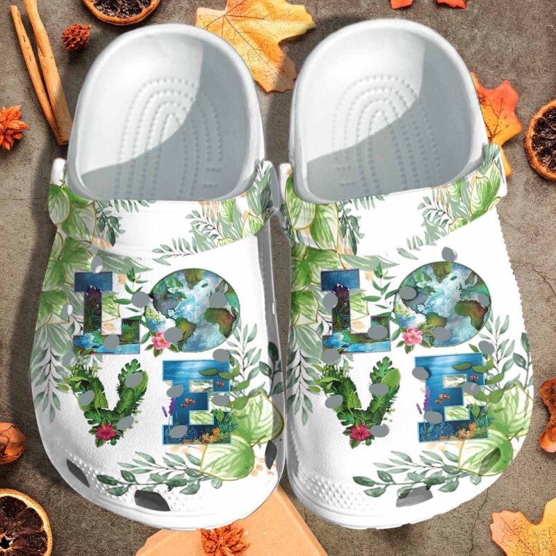 Save The Planet Shoes – Love Our Earth clogs Birthday Gift