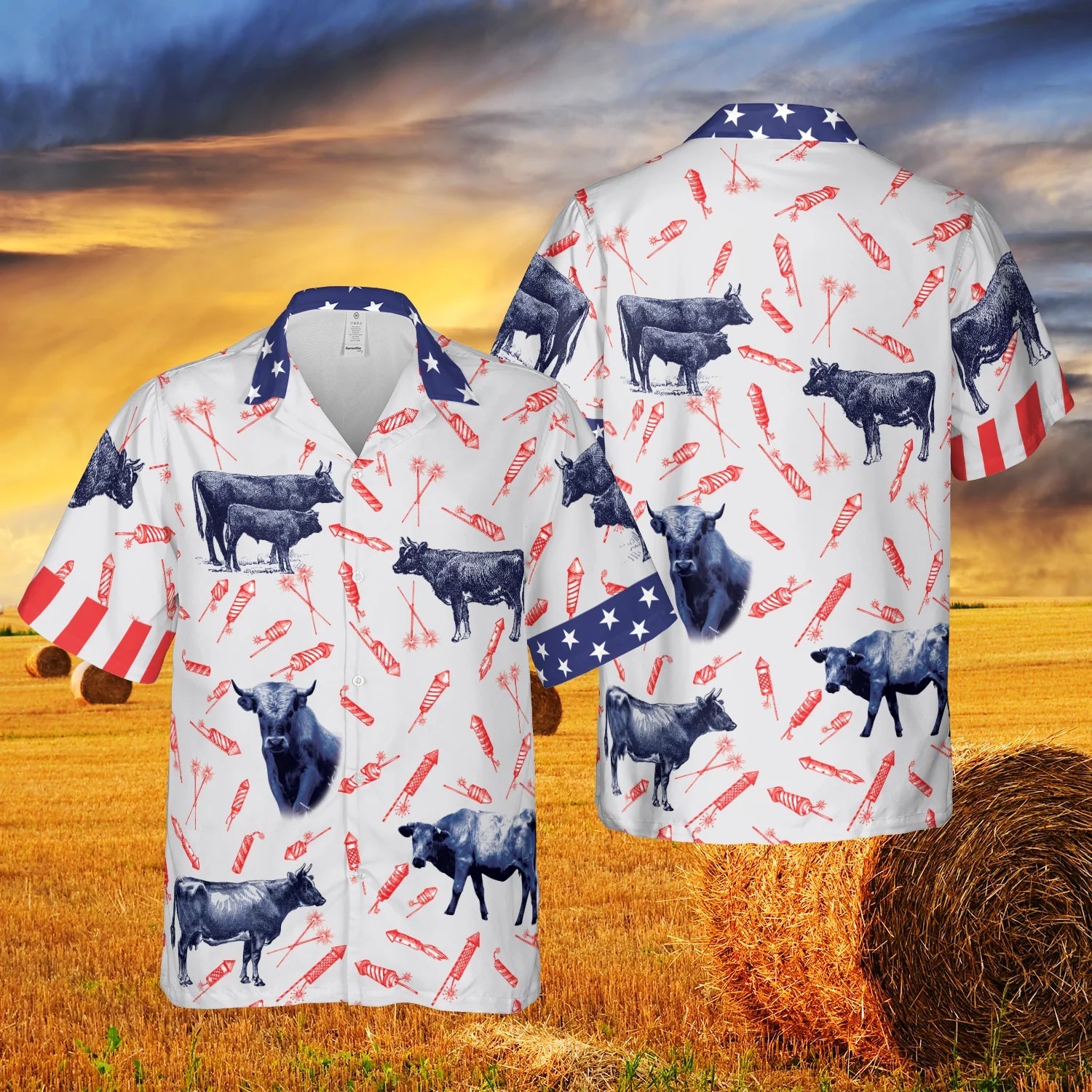 Happy Independence Day Theme Charolais Cattle Lovers All 3D Printed Shirts