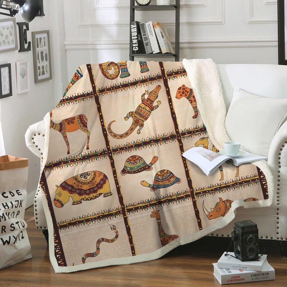 African Animals Clm1312003S Sherpa Fleece Blanket