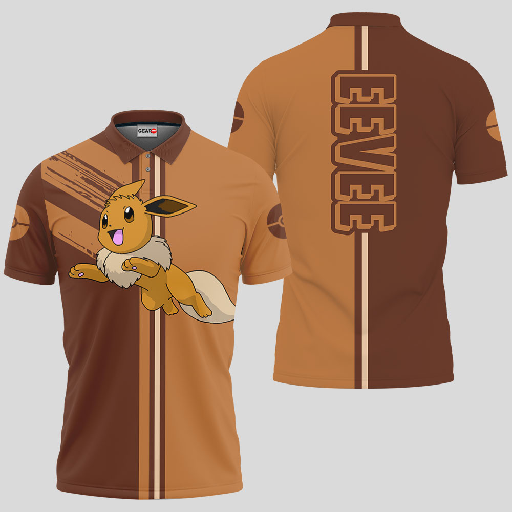Eevee Polo Shirts Custom Pokemon Anime Merch Clothes