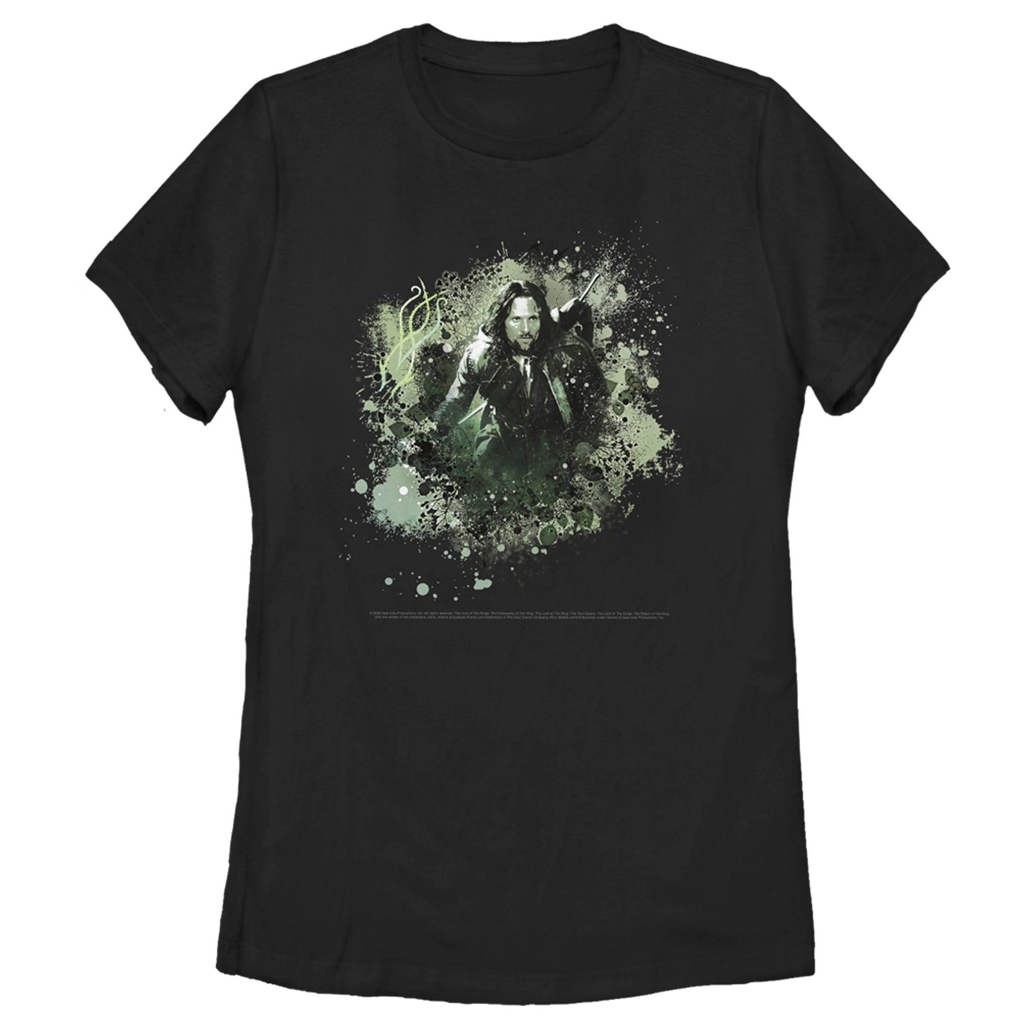 The Lord Of The Rings Women’S Fellowship Of The Ring Aragorn Paint Splatter  T-Shirt