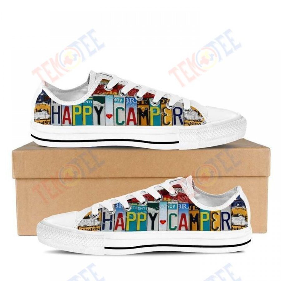 Mens Womens Happy Camper Low Top Shoes Custom Print Footwear Converse Sneakers TMT780