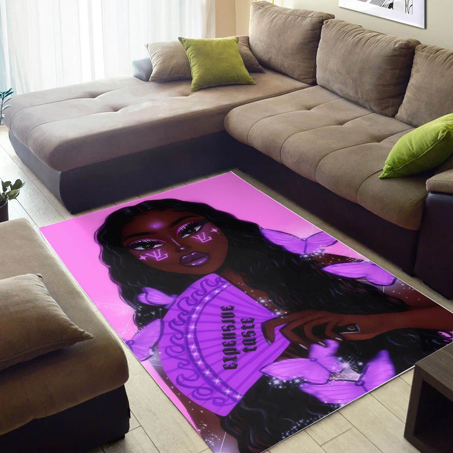 African American Rugs Pretty Black Woman With Afro African American Carpet Afrocentric Home Decor And Style WBG20671