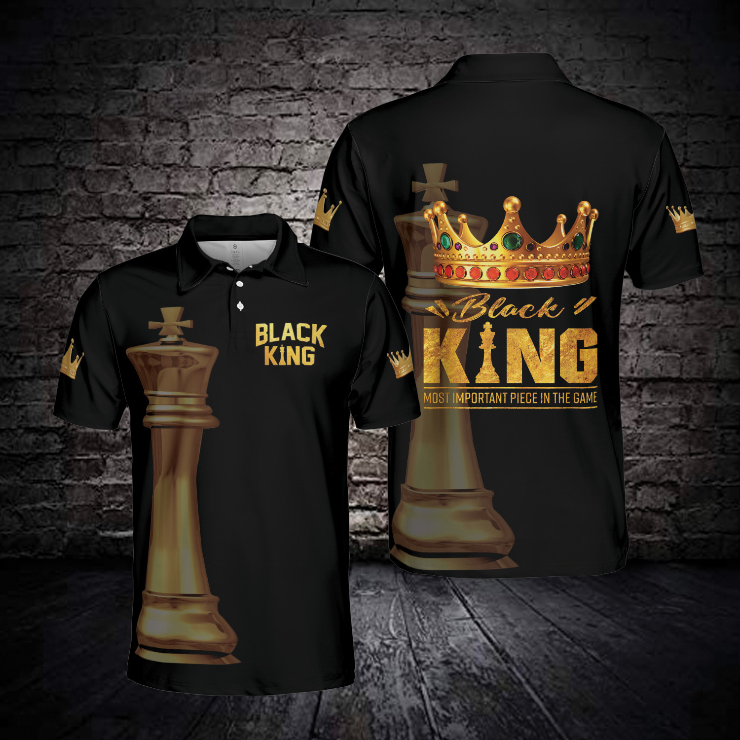 Black King The Most Important Piece In The Game Polo Shirt #40522H