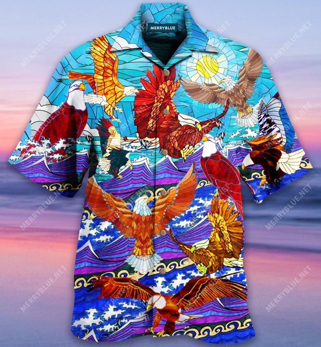 Alway Fly Above The Clouds Eagle Aloha Hawaiian Shirt Colorful Short Sleeve Summer Beach Casual Shirt For Men And Women