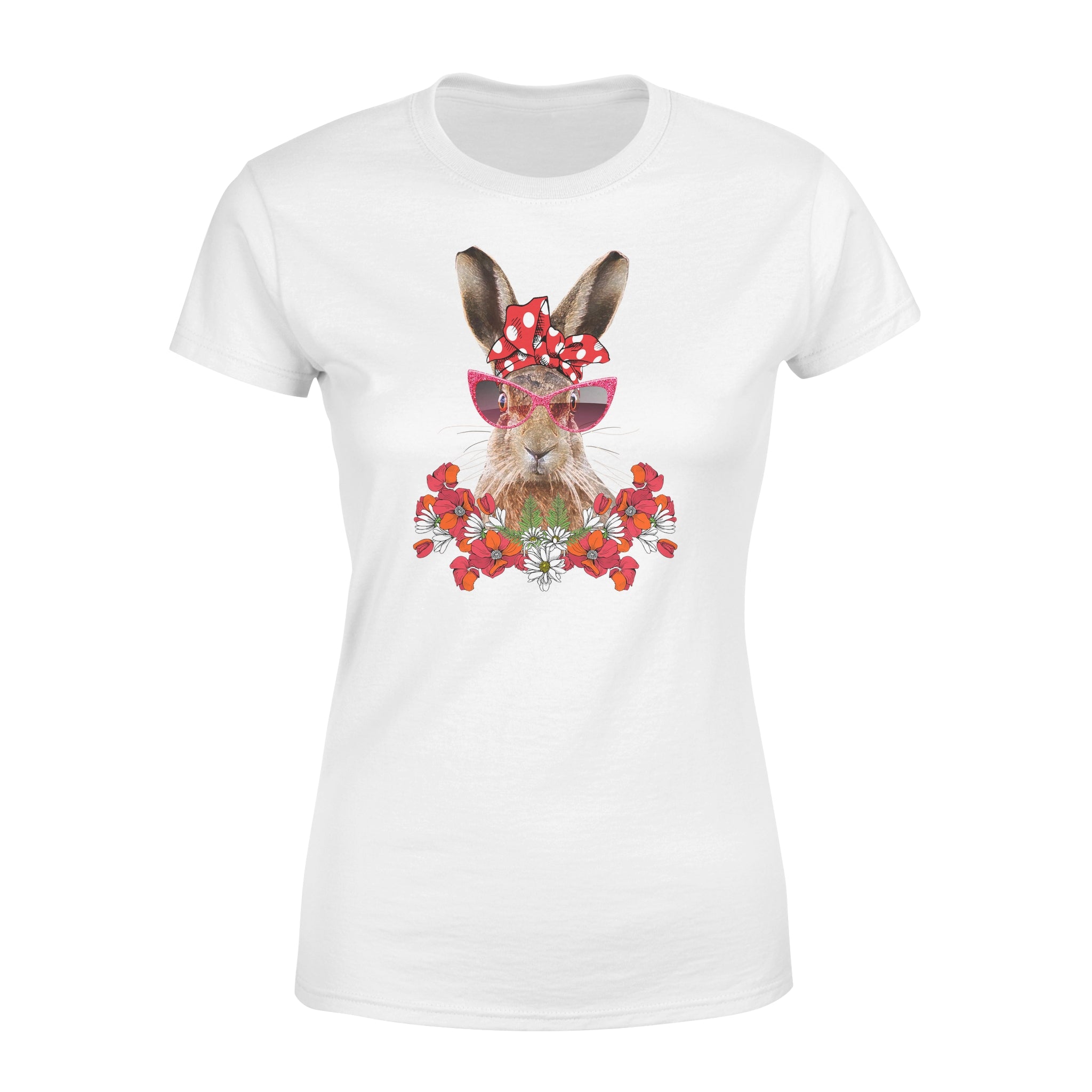 Rabbit Mom Flower Bow – Premium Women’S Tee