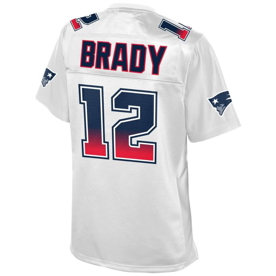 Tom Brady New England Patriots NFL Pro Line By Fanatics Branded Womens Fade Fashion Jersey – White