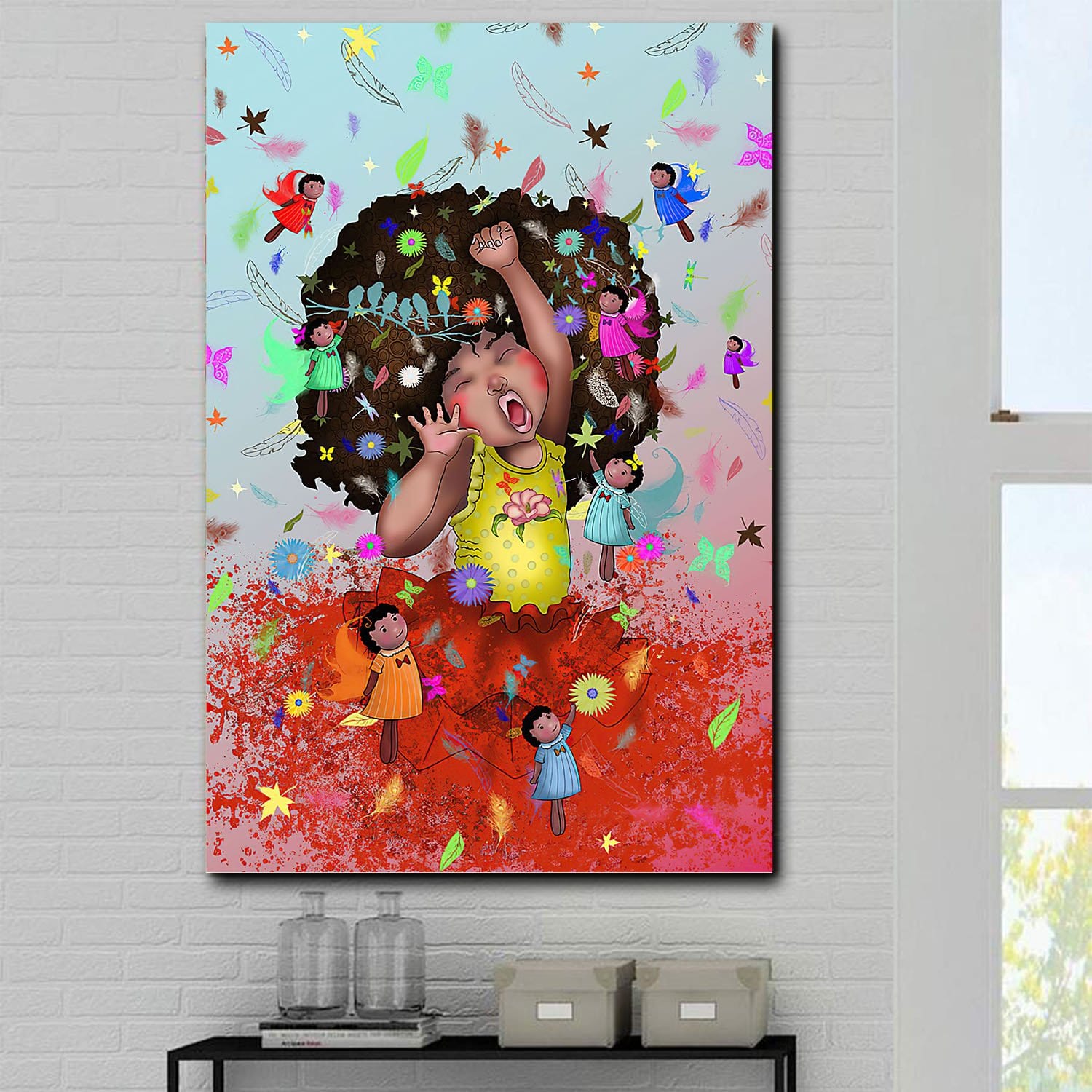 African American Posters Melanin Girl Cute Chibi African Home Decor