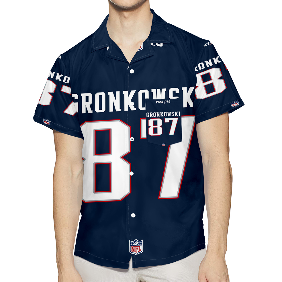 New England Patriots Gostkowski 87 Uniform 3D All Over Print Summer Beach Hawaiian Shirt With Pocket