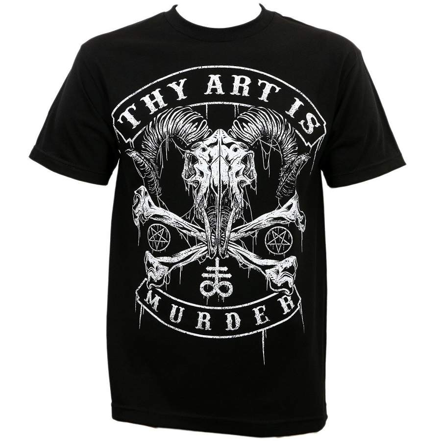 Thy Art Is Murder Men’S Baphomet Skull T-Shirt Black Summer Cotton Fashion Tee Shirts