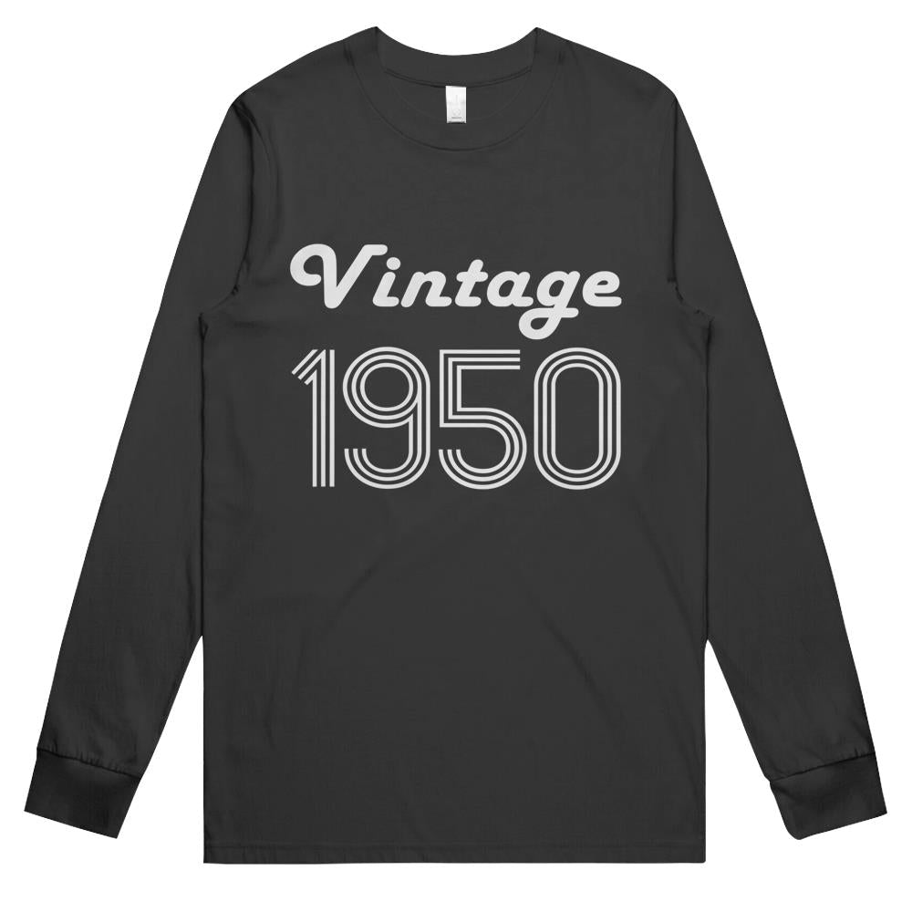 71st Birthday Gifts For Her Age 71 Year Old Mom Vintage 1950 Long Sleeve T Shirts