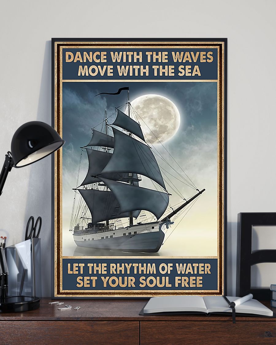 Professions Poster – Sailor Dance With Waves Vertical Canvas And Poster | Wall Decor Visual Art