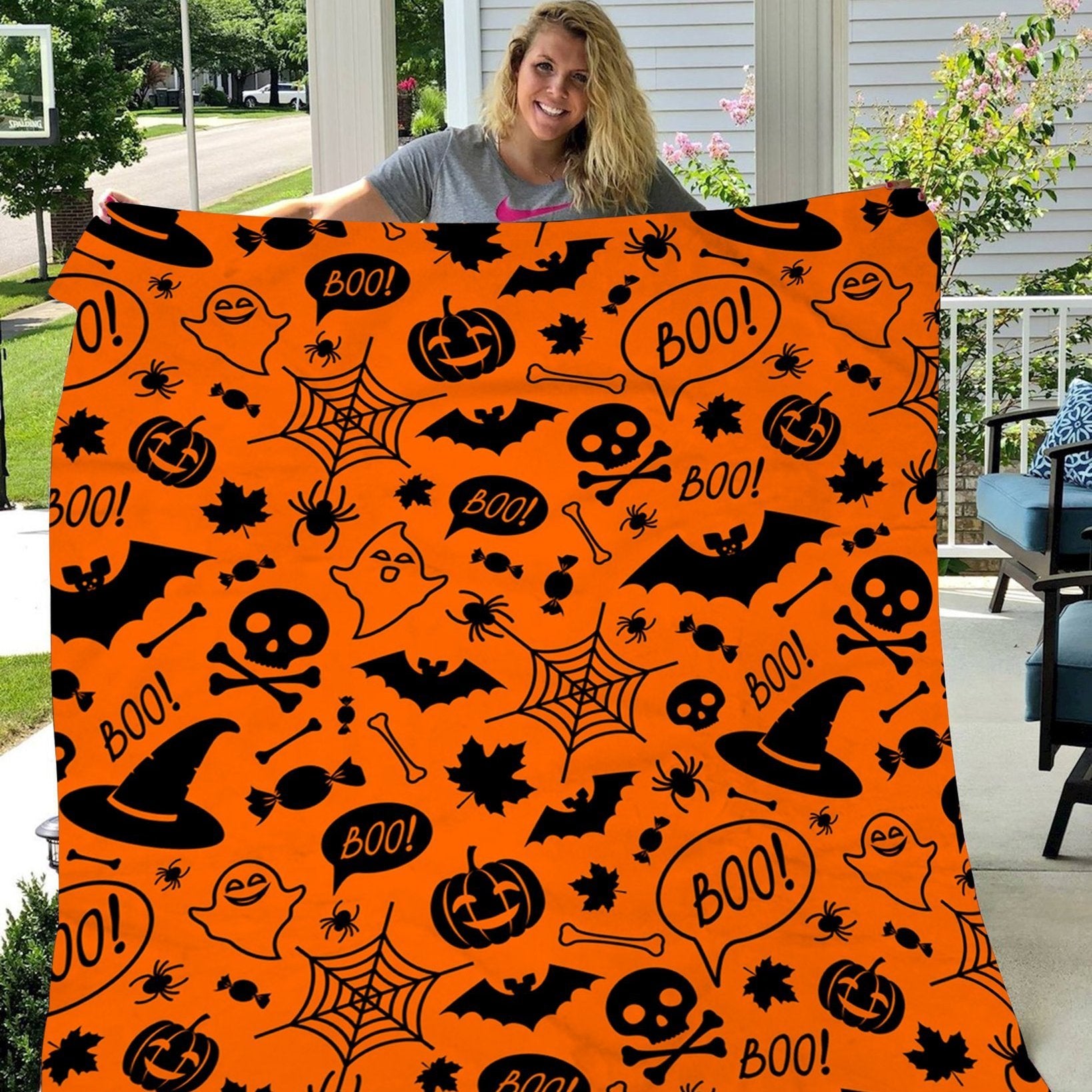 Candy Ghost Boo Halloween Gift Fleece Blanket – Quilt Blanket Fleece Blanket, Blanket Sofa Bed, 3D Blanket