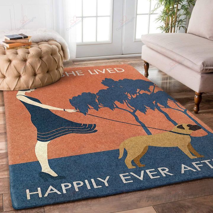 Vintage Girl She Lived Happily Ever After Bullmastiff NI2910165KL Rug