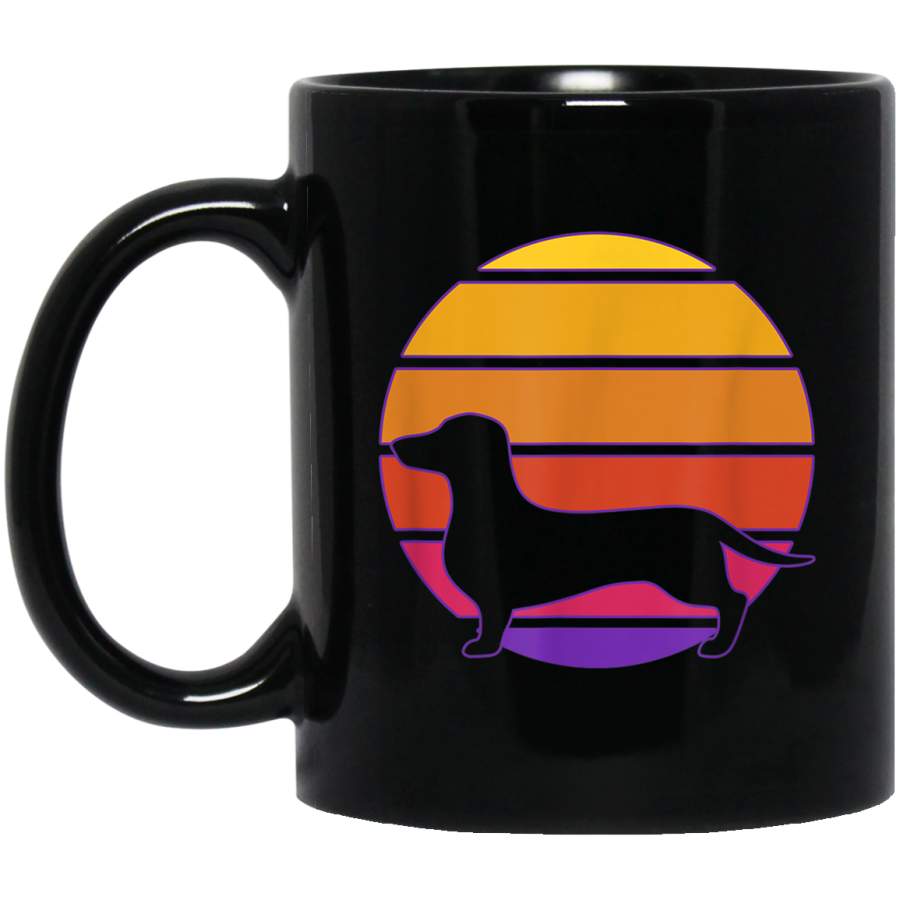 Dachshund Dog Vintage Sunset Graphic Dog Lover Gifts Mom Dad Mug