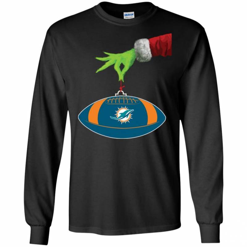 Grinch Hand Holding Miami Dolphins Funny T Shirts