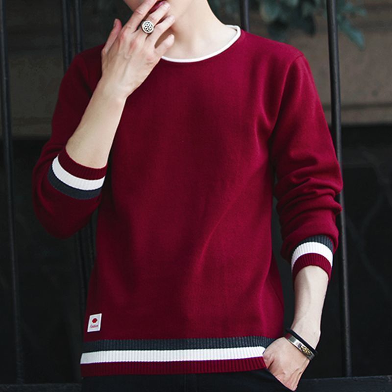 Stylish Solid Color O-Neck Knitted Spliced All-match Sweater Men’s Clothing 2022 Autumn New Casual Pullovers Loose Korean Tops alx