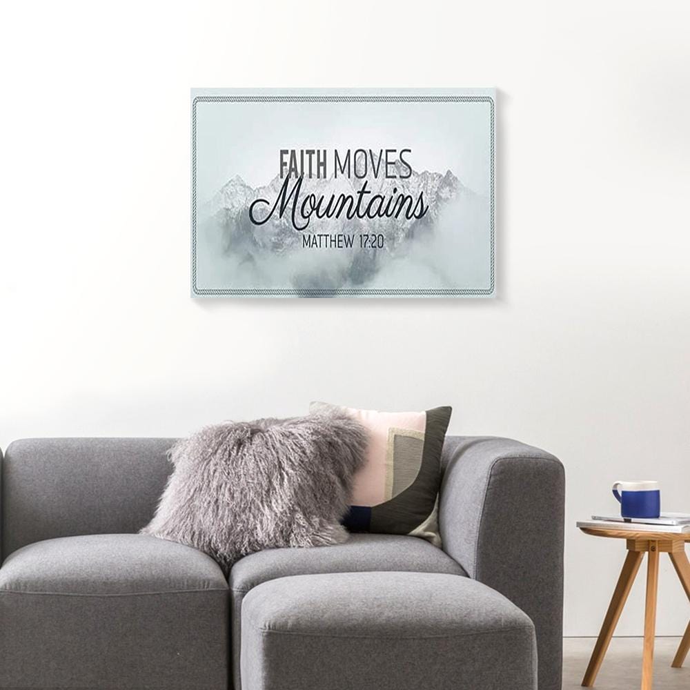 Canvas Artwork Faith Moves Mountains Custom Vintage Christian Canvas Home Decor Canvas