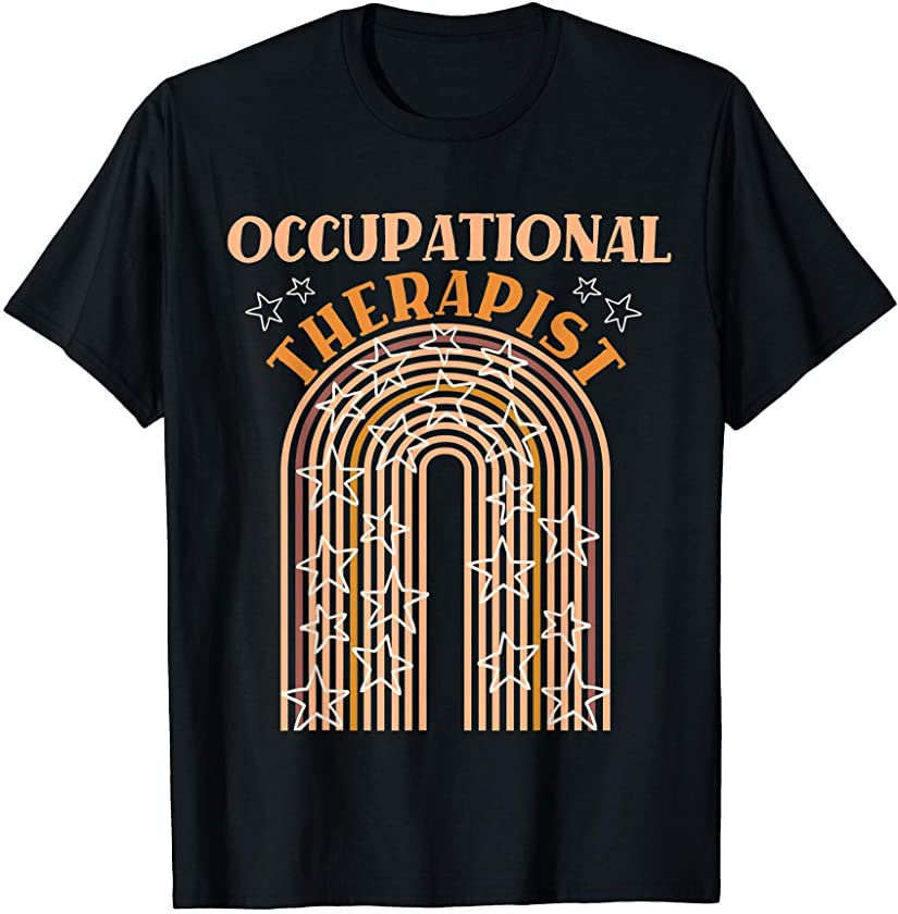 Occupational Therapist Boho Aesthetic Stars and Rainbow T-Shirt