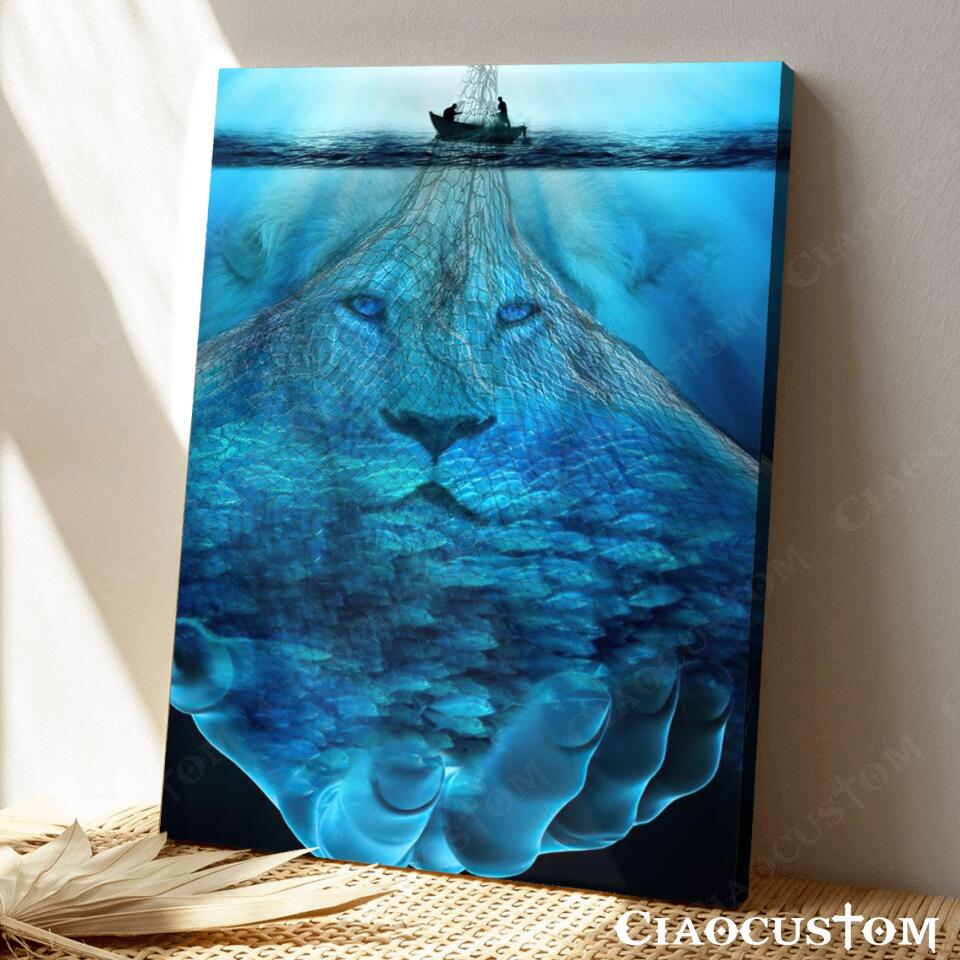 The Sea And The Lion – Christian Artwork – Religious Wall Decor – Faith Canvas Wall Art – Scripture Wall Art – Ciaocustom