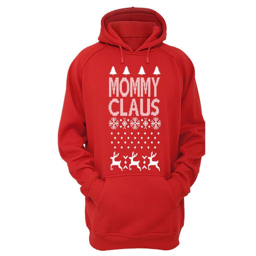 XtraFly Apparel MommyClaus Santa Ugly Christmas Hooded-Sweatshirt Pullover Hoodie