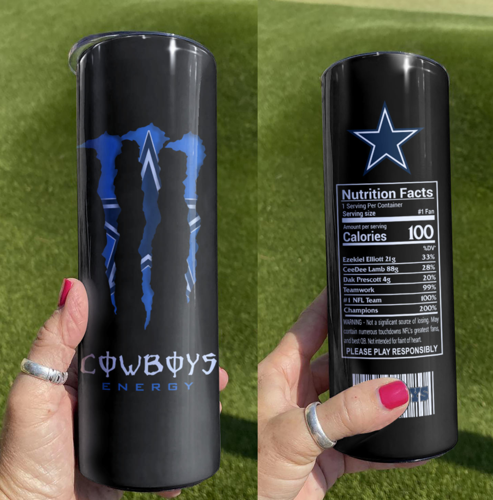 Cowboys Monster Energy Skinny Tumbler Pre1830