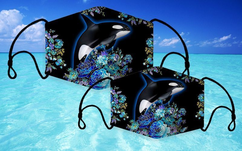 Love Killer Whale Floral Face Covering Beach Lovers Sea Ocean Gift Cotton Mask 1-10 Pcs For Kid & Adult All Over Print Face Mask Covering For Adults And Kids