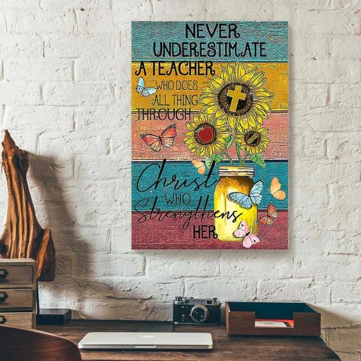 A Teacher Who Does All Thing Sunflower Canvas