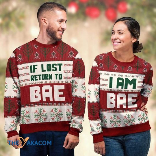 Happy Xmas Return To Bae Ugly Adorable Couple Christmas Sweater