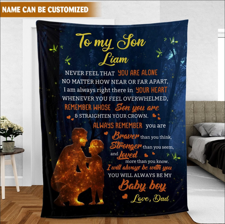 To My Son From Dad Blanket Custom Blanket Family Matching Gift Christmas Blanket Christmas Gift Blanket Gift From Dad Mom To Son Blanket