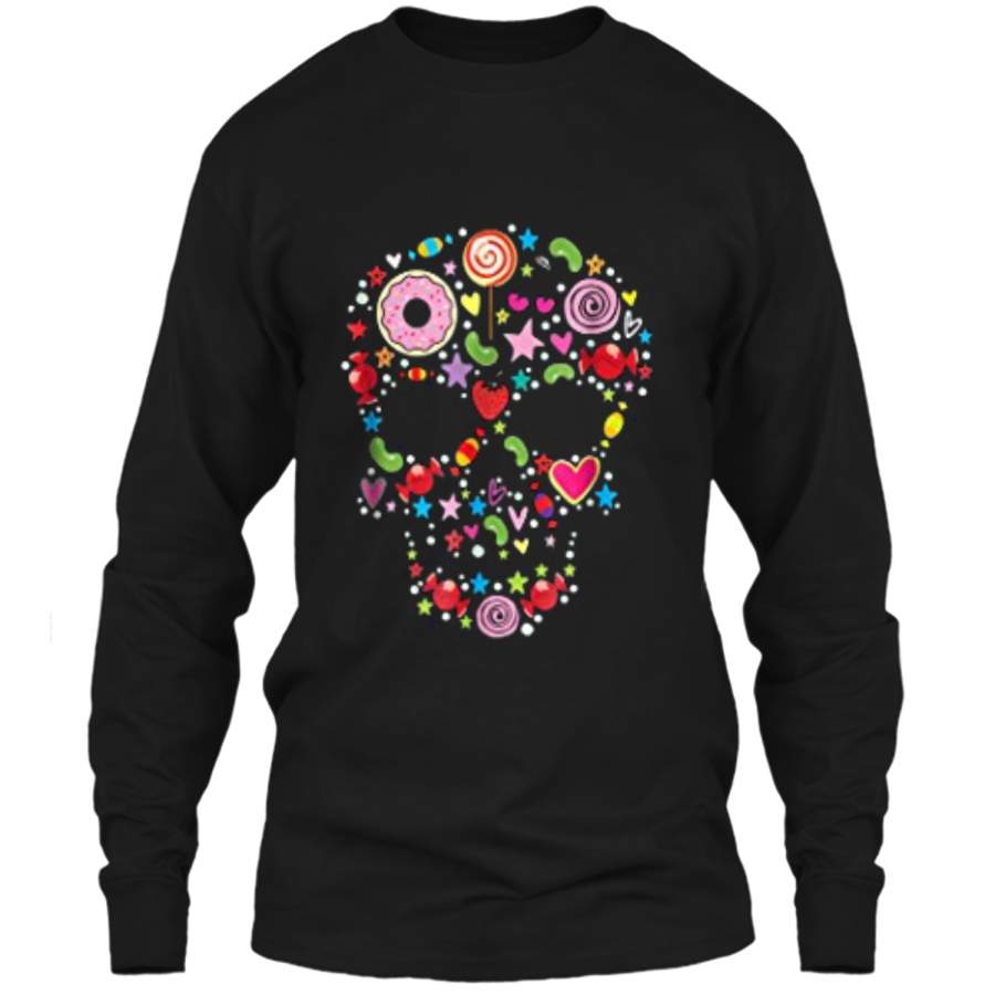 Candy Skull  – Day of the Dead Halloween Tee LS Ultra Cotton Tshirt