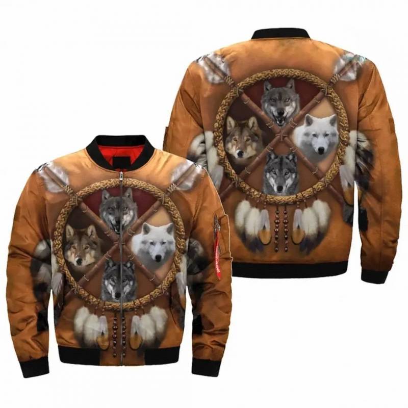 Native American 3D All Over Printed Bomber Jacket HNTN0023