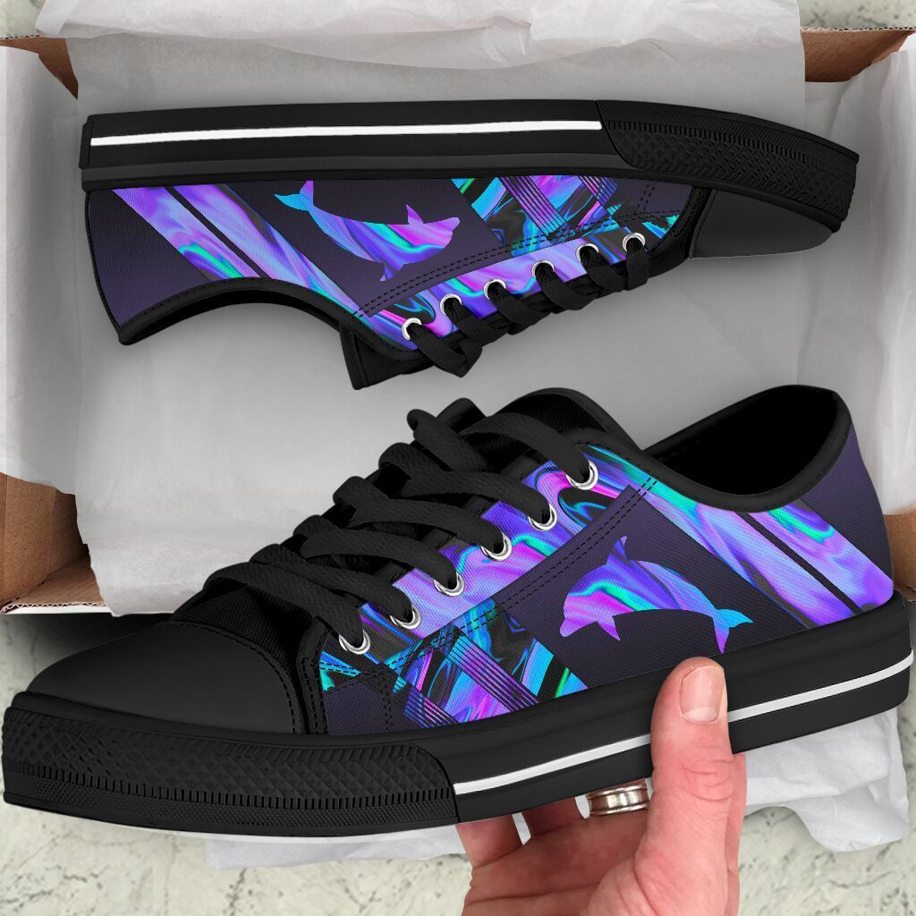 Dolphin Purple Neon Low Top Shoes