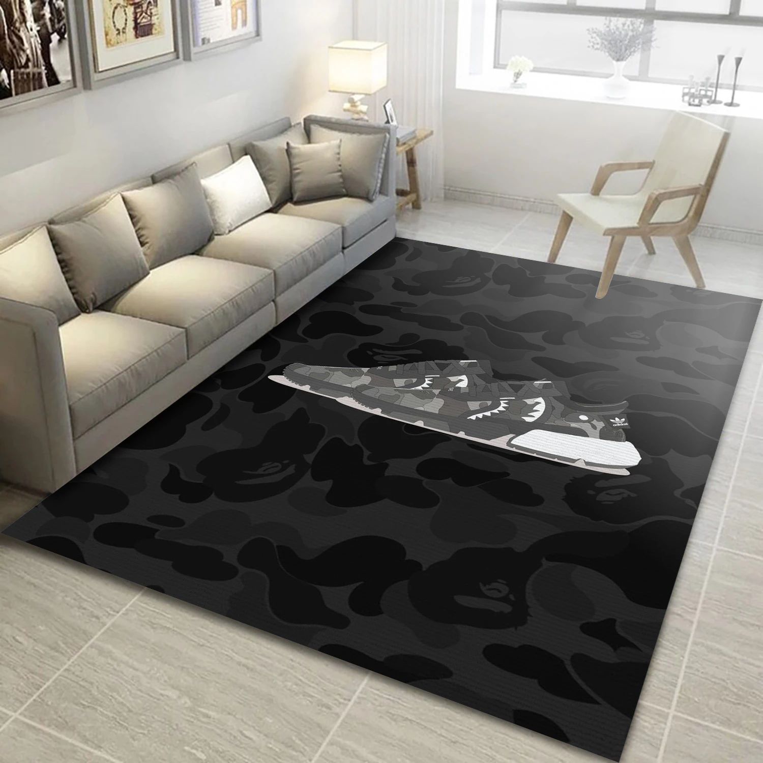 Sharkes Sneakers 1 Fashion Brand Area Rug, Living Room Rug – Home Us Decor