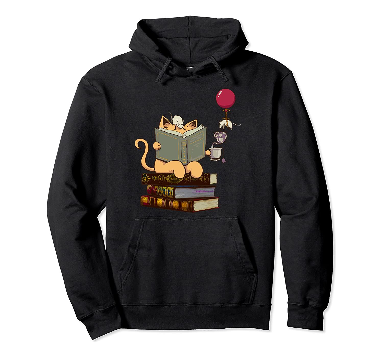 Kittens, Cats, tea,books and balloon gift Pullover Hoodie, T-Shirt, Sweatshirt