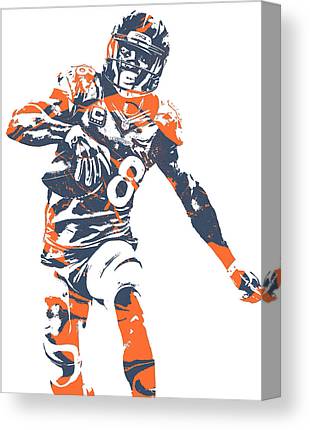 Demaryius Thomas Denver Broncos Pixel Art 16 Joe Hamilton Canvas Print