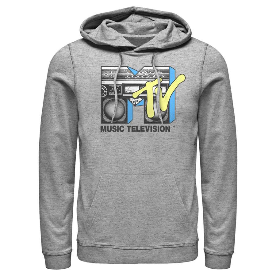 MTV Men’s Retro Stereo Logo  Lightweight Hoodie