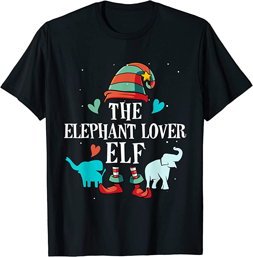 The Elephant Lover Elf Funny Christmas Matching Group T-Shirt