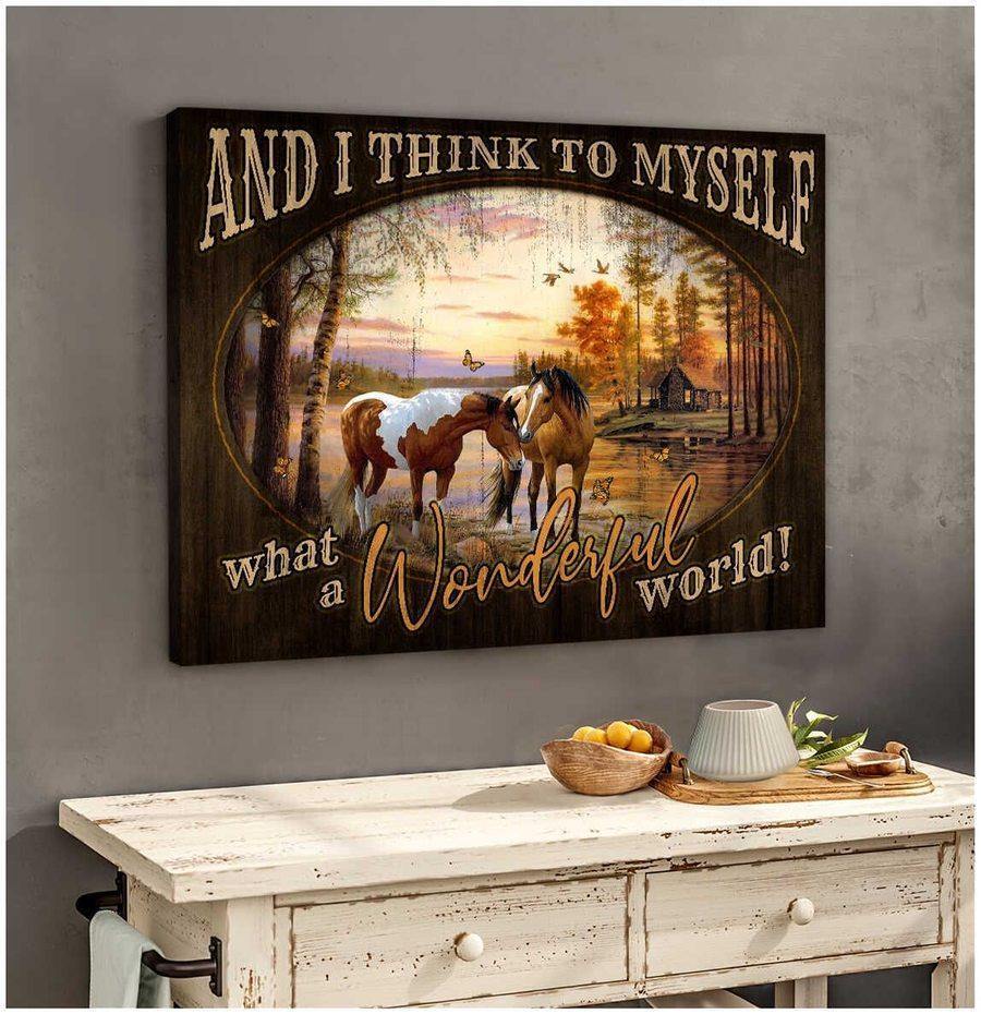 And I Think To My Self Horses Farm  – Best Idea Gift For Dog Lover, Gift For Home Decor, Gift For Family – Horizontal Canvas Matte Canvas Wall Art