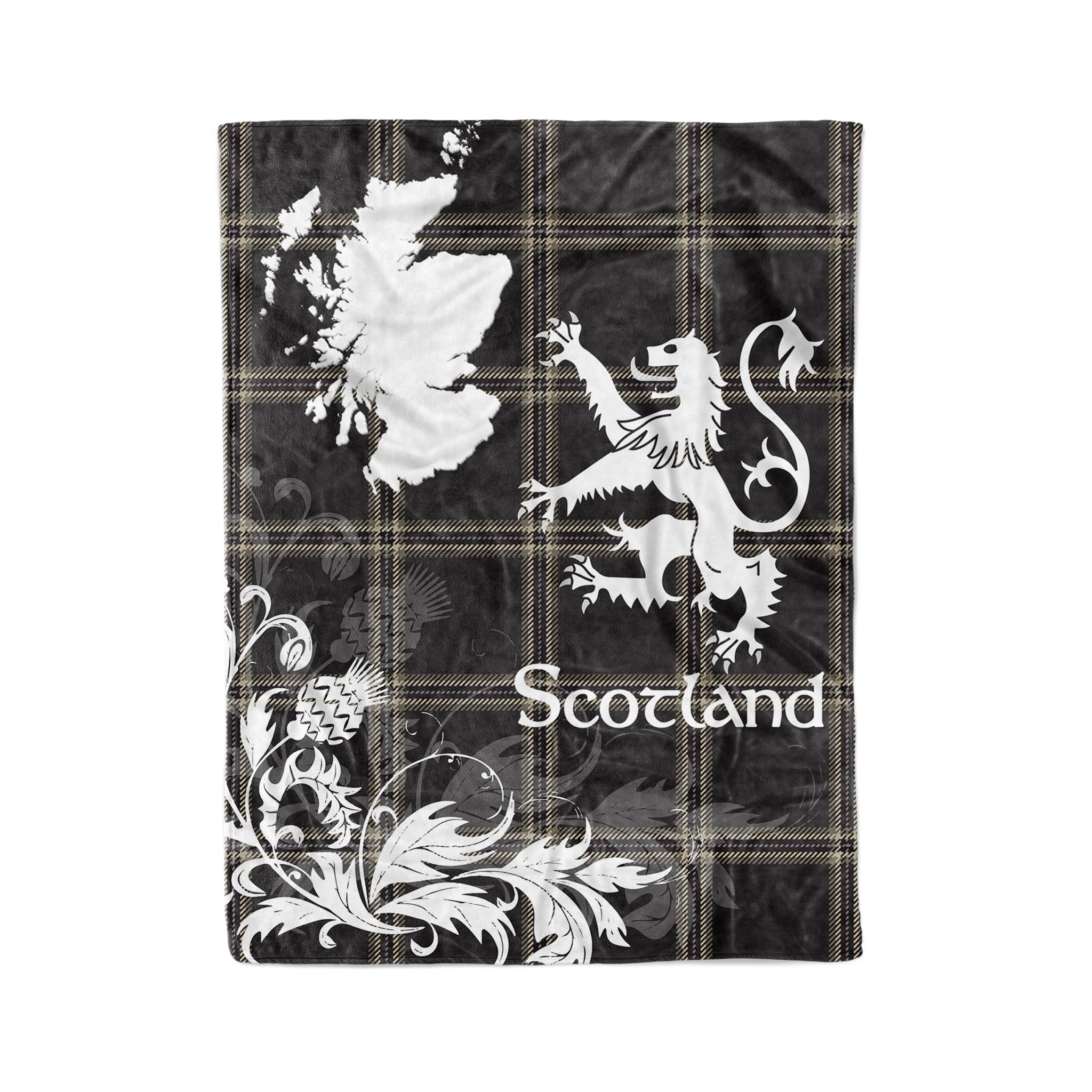 Tartan Plaid Fleece Blanket Tartan Blanket Thistle And Lion Scottish Clan Eternity Plaid Blanket